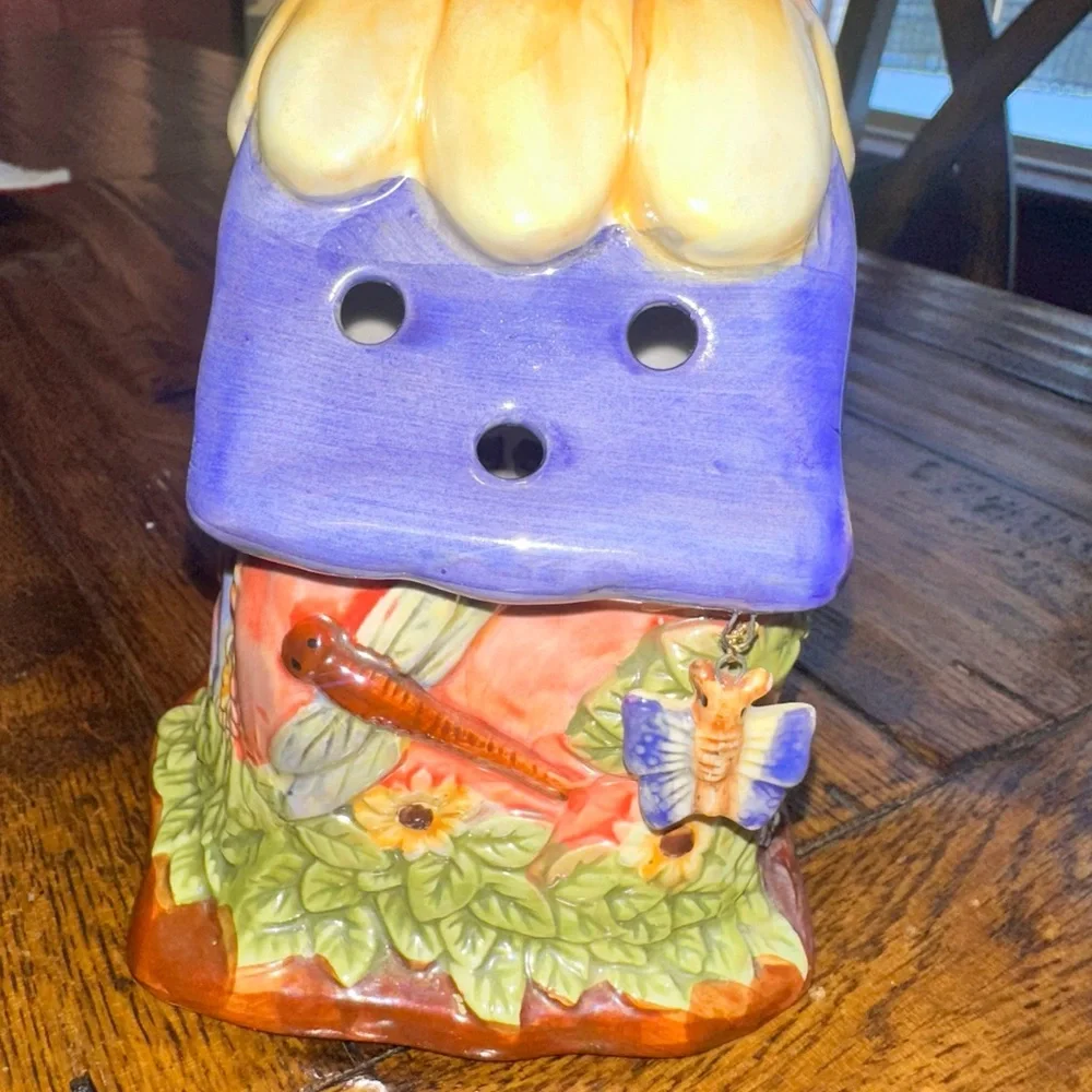 Charming Ceramic Cottage Candle Holder